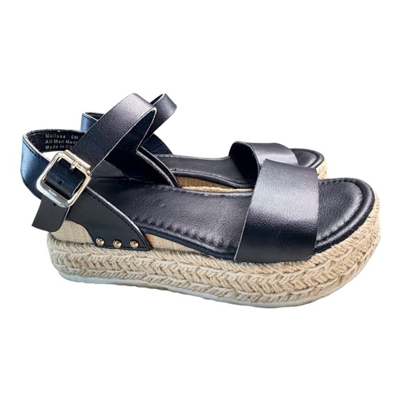 Melissa Shoes - Melissa Women’s Black Platform Wedge Espadrilles Sandal